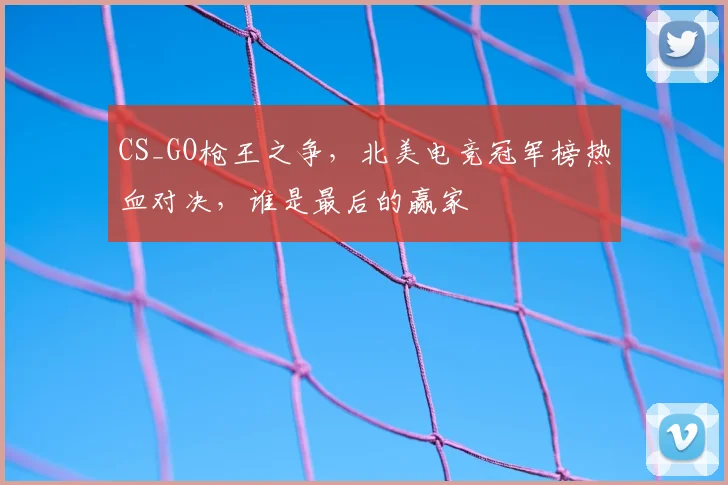 CS_GO枪王之争，北美电竞冠军榜热血对决，谁是最后的赢家